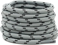 GRAH SANGRAH® (2 Pair) Shoelaces for Hiking Shoes, Outdoor Walking Sneakers, Outdoor Hiking, Climbing, Basketball, Work Boot, Running , Sport Shoes - 120 cm, Light Grey Black